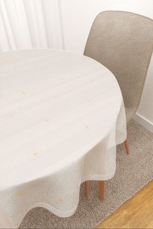 Tischdecke rund Lysel #2T Arcella in beige