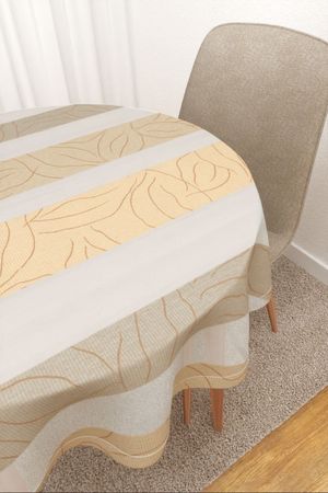 Tischdecke rund Lysel #2T Camacho in braunbeige