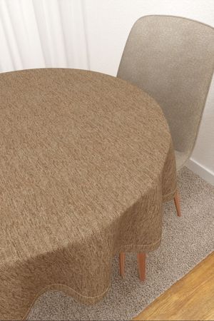 Tischdecke rund in beige