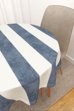 Tischdecke rund Lysel #2T Tinaja in jeansblau