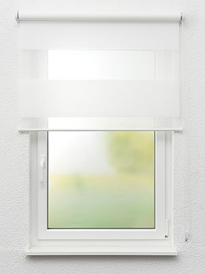 Doppelrollo Snow 00.132 Fensteransicht